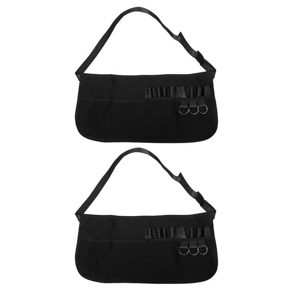 MLINS 2 Pcs Barber Apron Large Pocket Apron Work 40.00X20.00X0.50CM Black