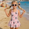 thumbnail image 3 of Xixirimido Cute Panda Hearts Pink Print Girls Swimsuit Sleeveless One Piece Skirted Swimwear Modest Hawaiian Bathing Suit for Beach Water Park Kids Swim Dress, 8-9 Years, 3 of 7