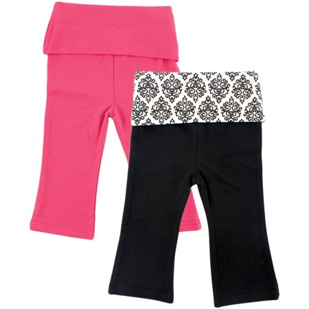Yoga Sprout Baby Girl Yoga Pants, 2-Pack