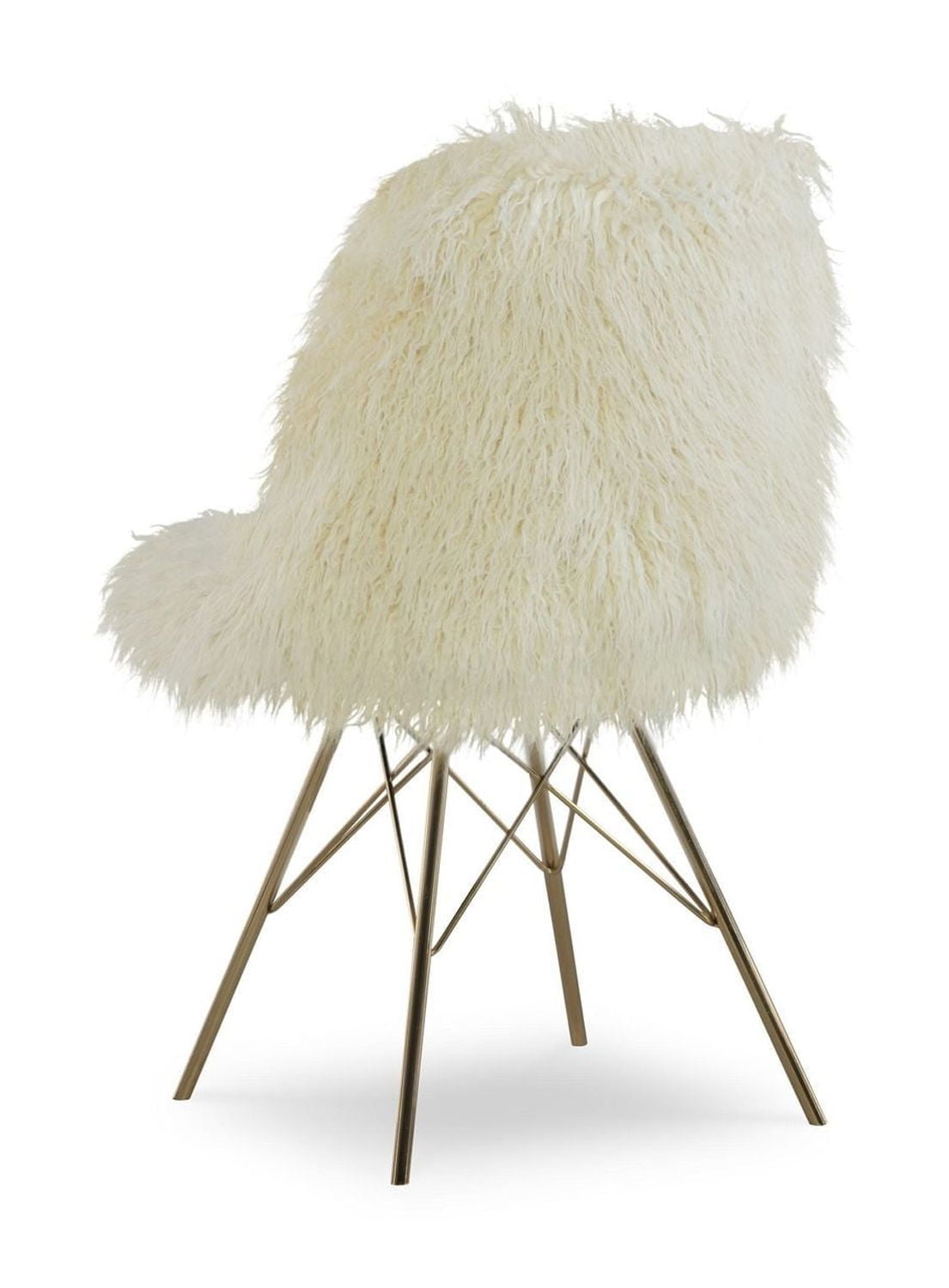 Niles Faux Fur Chair with Gold Metal Base
