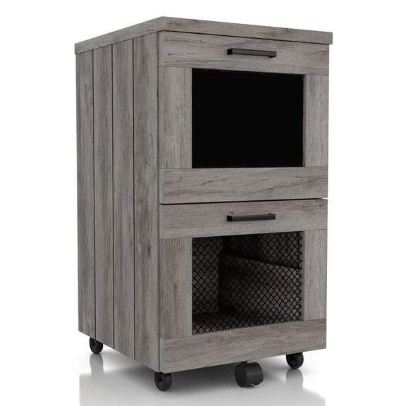 24/7 Shop At Home Shiv Wood 2-Drawer File Cabinet, Vintage Gray Oak