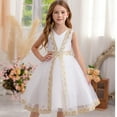 thumbnail image 5 of little Girl Flower Lace A-line Wedding Party Dresses Kids Pageant Birthday Formal Dress, 5 of 6