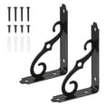 thumbnail image 7 of 2-Pack Shelf Brackets, 5 Inch Long Iron Wall Mount Shelf Support Bracket for Home/Kitchen/DIY Decorative [Black], 7 of 7