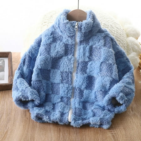 

WOYY Toddler Girls Coat Winter Fuzzy Thicken Jacket Casual Soft Cardigan Overcoat