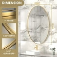 thumbnail image 6 of PAIHOME 22X30 Oval Metal Frame Mirror Bathroom Mirror Wall Mirror, Stainless Steel Frame, Gold, 6 of 6