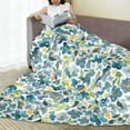 thumbnail image 6 of Honeii Floral In Blue Print Fleece Blanket - Throw Blanket for Bed, Sofa, Couch, Camping, and Travel , Microplush Ultra Soft Warm Blanket-50"x40", 6 of 7