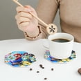 thumbnail image 6 of Lsque Mario Pattern 4" Drink Coasters Set of 4, PVC Leather Absorbent Coasters, Table Coaster Set Decorative Coffee Cup Coasters Housewarming Gift, 6 of 7