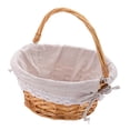 thumbnail image 3 of Cesta de picnic de ratán tejida a mano, accesorio versátil, encanto rústico para el hogar. Talla L Marrón claro, 3 of 9