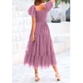 thumbnail image 2 of Vestido PRETTYGARDEN 2025 Midi con Fruncidos, Tul y Mangas Abullonadas, 2 of 7
