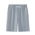 thumbnail image 2 of asjyhkr Mens Shorts Cotton Loungewear Drawstring Elastic Waist Plus Size Sleep Pajama Shorts with Pockets for Casual(M-5XL), 2 of 9