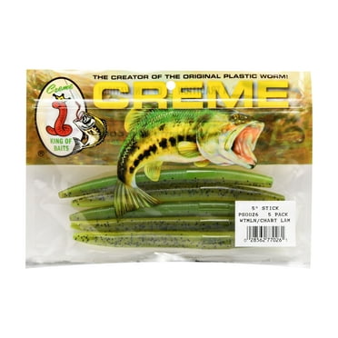 Creme Lure Soft Stick Bait Fishing Lure for Bass, 3-Count