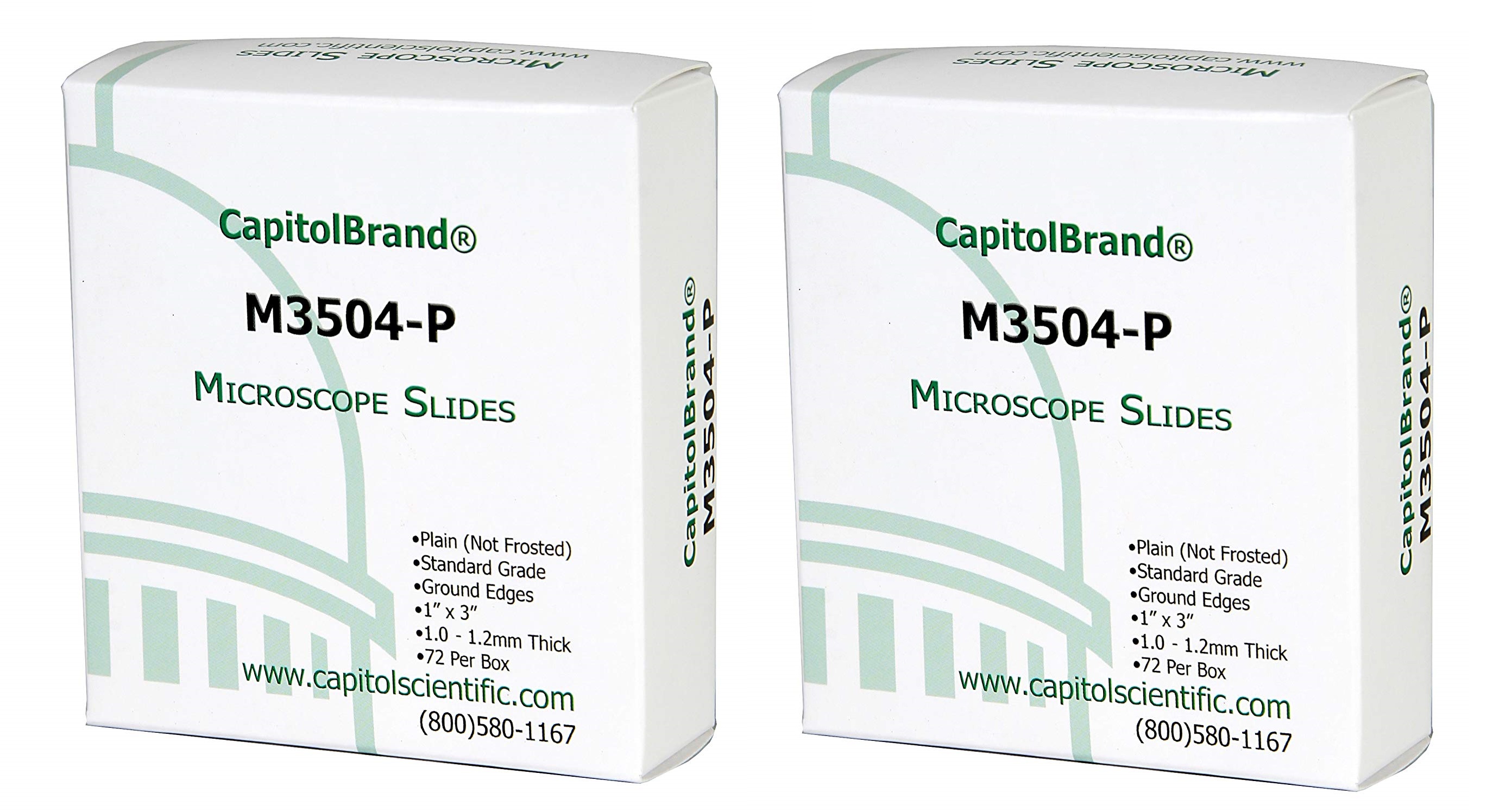 (2x)CapitolBrand Glass Microscope Slides, Plain, 3 x 1Inch (144 Slides