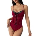 thumbnail image 2 of Gspmoly Short de Course pour Femmes, Combinaison pour Femmes avec Imprimé à la Mode pour Tenue de Rue Aguichant Ajustée Dos Nu Camisole à Bretelles Nouées Combinaison Short de Randonnée Femmes Cadeaux de Vacances Bourgogne m, 2 of 8