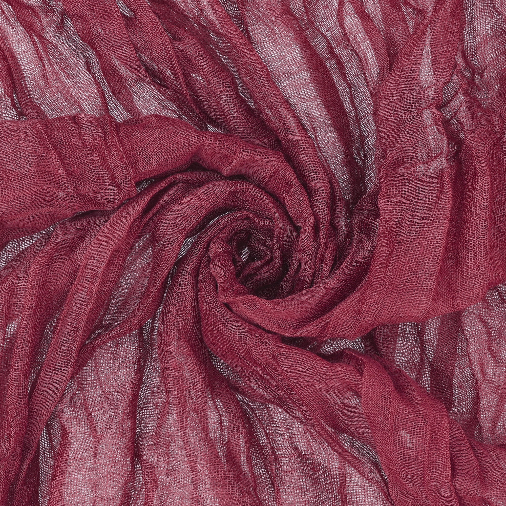 Unique Bargains Solid Color Table Runner Crinkle Fabric Table Banner (6 Count) Wine Red 35"x118"