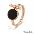 thumbnail image 2 of Black Elegant Band Women's Rose Gold Titanium Steel Wedding Ring Size 5-9, 2 of 6