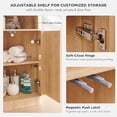 thumbnail image 3 of Modern Small Corner Cabinet with Adjustable Shelf and Magnetic Push Latch, 32" H Corner Storage Cabinet for Bathroom, Living Room and Kitchen, Natural Oak, 3 of 14