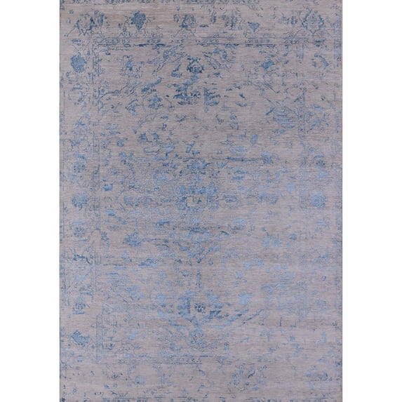 Ahgly Company Indoor Rectangle Mid-Century Modern Dark Gray Oriental Area Rugs, 4' x 6'