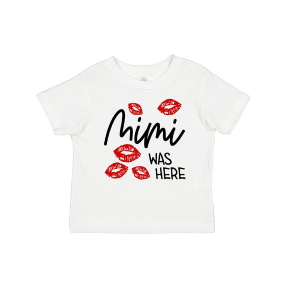 Inktastic Mimi Was Here Red Kisses Boys or Girls Baby T-Shirt