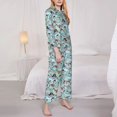 thumbnail image 3 of Yiaed Cartoon Pirate Print Pajamas Women's Long Sleeve Sleepwear Soft Button Down Loungewear Pjs Lounge Set Nightwear Womens Pajama Pants-Large, 3 of 7