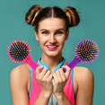 thumbnail image 4 of Cepillo Arcoíris Cerdas Onduladas Cabello Peine De Rizos Morado Negro UNIVERSOENLINEA.COM, 4 of 10