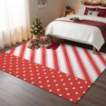 thumbnail image 5 of Red White Diagonal Stripe Washable Area Rug 5 x 7 ft Minimalist Christmas Polka‑Dot Soft Non‑Slip Rugs Stain Repellent Indoor Mats for Living‑Room, Formal Dining Room, Recreation Room, 5 of 9