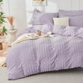 thumbnail image 2 of Twin XL Comforter Set Seersucker 5 Pieces, All Season Luxury Bed in a Bag for Bedroom, Bedding Set with Comforter, Sheet, Pillowcase & Sham, Dark Grey, 2 of 8