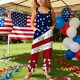 thumbnail image 2 of WAYUTE Girls Jumpsuit Independence Day National Flag Colors Graphic Pockets Overalls for Toddler Kids 4th of July Festival Summer Outfits, 2 of 5