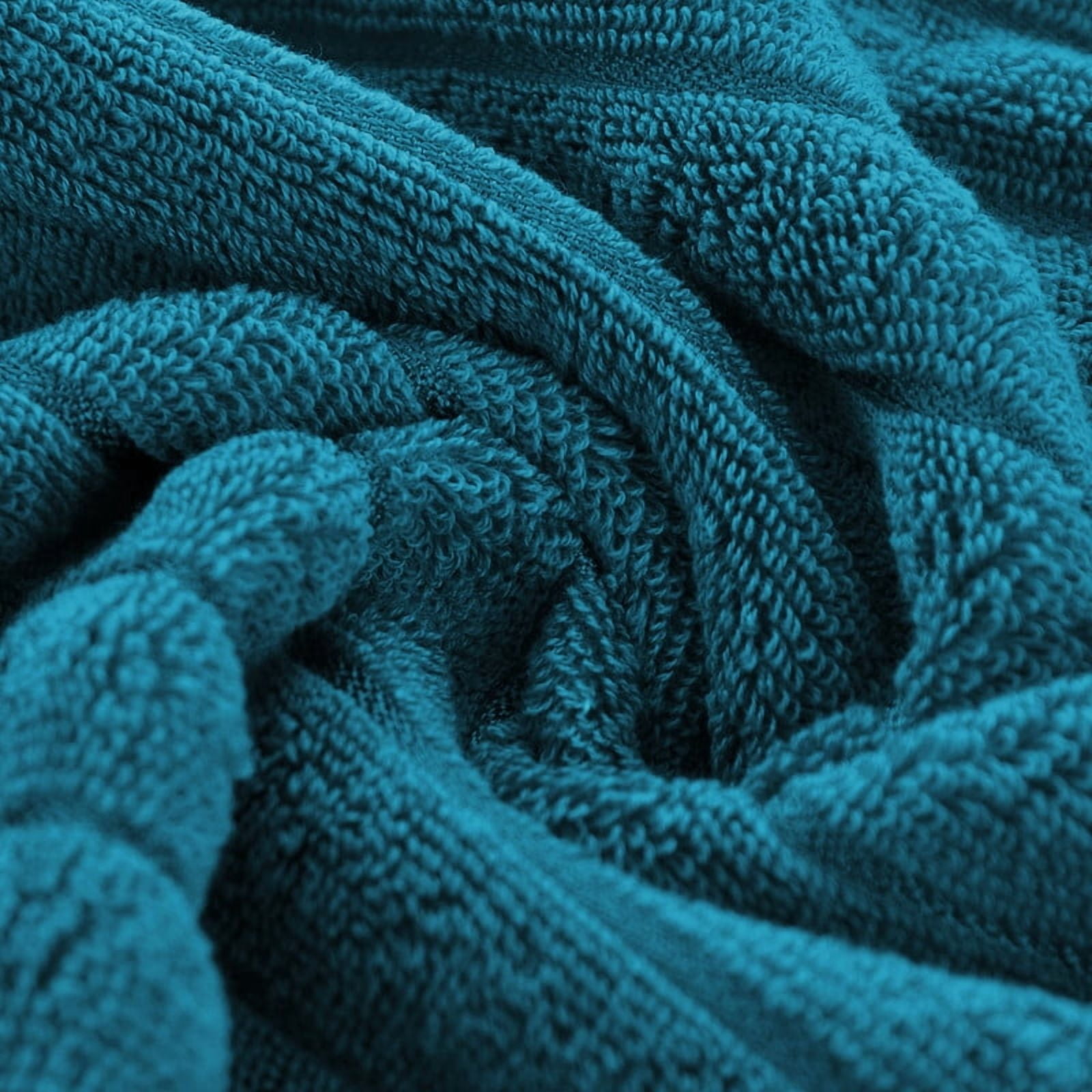 JML Teal Bath Towel Set of 8 Pieces - Cotton Blend Highly Absorbent Towels for Bathroom, 2 Soft Bath Towels, 2 Hand Towels, 4 Washcloths