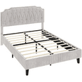 thumbnail image 5 of Renwick Upholstered Platform Queen Bed with Adjustable Headboard, Beige, 5 of 9