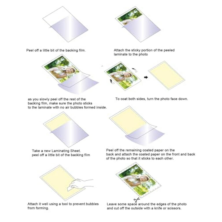 Pack of 24, Self-Adhesive Laminating Sheets, Clear Letter Size (9 x 12  Inches), 4 mil Thickness