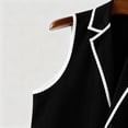 thumbnail image 6 of Men's Contrast Trim Vest Formal Casual Slim Fit Business Wedding Black L, 6 of 9