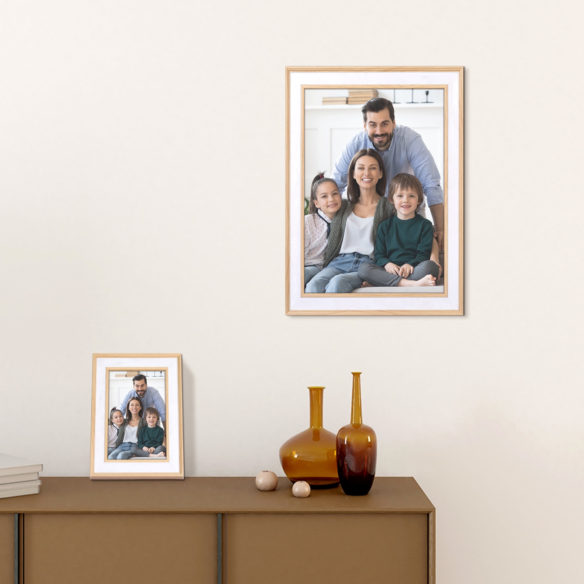 Unique Bargains Art Picture Frame for Tabletop Wall Hanging Photo Frame White 4x6