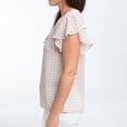 thumbnail image 5 of Elsie & Zoey Petra XL Peony Ruffle Short Sleeve V-Neck Blouse for Women, 5 of 7