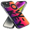 thumbnail image 3 of MUNDAZE Case for Apple iPhone 15 Hybrid Shockproof Slim Hard Soft TPU Shell Heavy Duty Protective Phone Cover - Purple Pink Orange Clear Funny Text Quote Low Key, 3 of 5