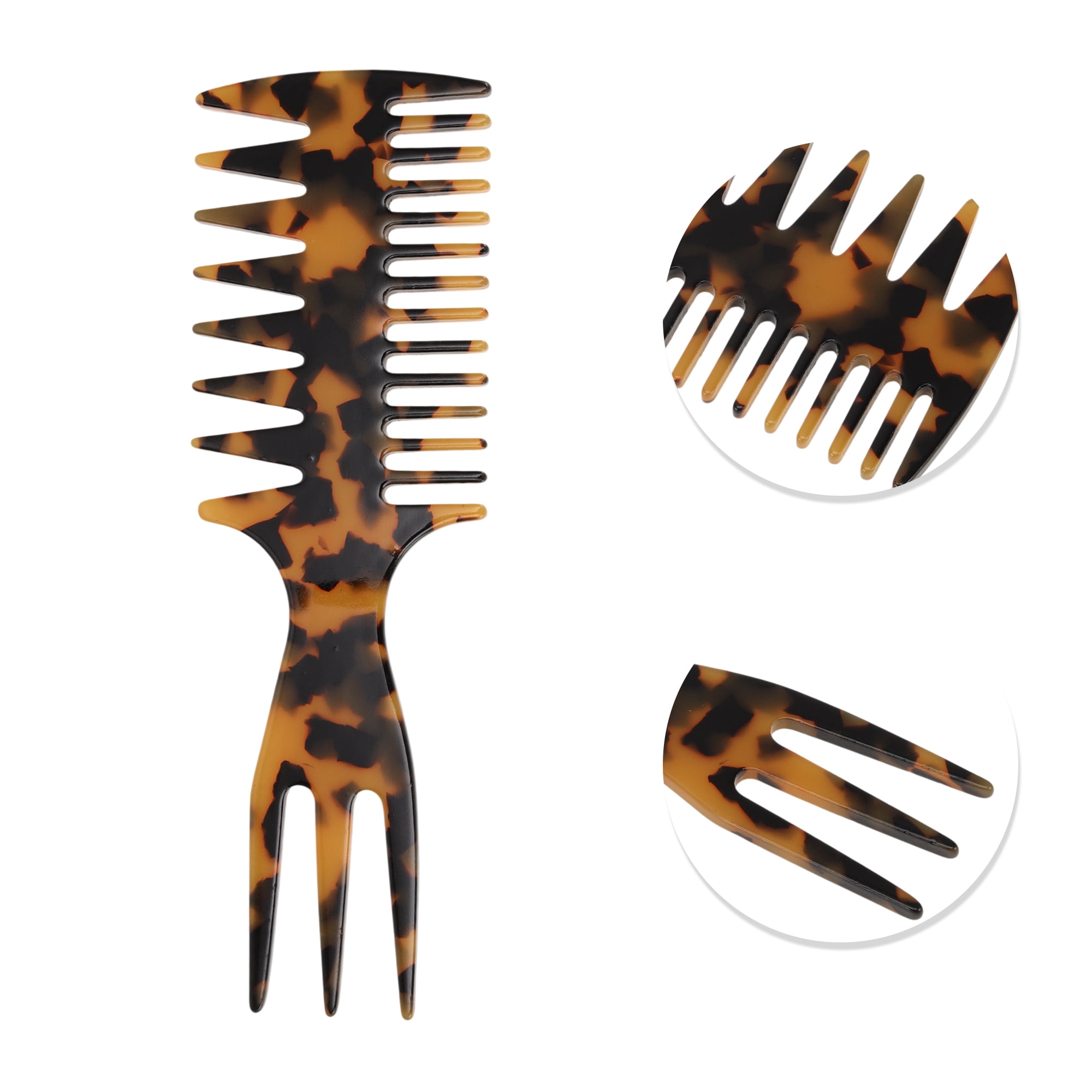 Unique Bargains 1 Pc Fashionable 3 in 1 Fish Bone Hair Comb for All Hair Types Brown