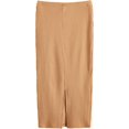 thumbnail image 2 of Women's Basic Plain Stretchy Ribbed Knit Split Full Length Skirt Naranja XS Naranja XS Xishao ropa, 2 of 2