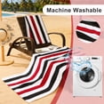 thumbnail image 6 of Smuge 4 Pack Cabana Stripe Beach Towels, 60x30 inches Microfiber Lightweight Outdoor Large Swim Towel for Adults (Wine Black), 6 of 10