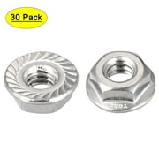 1/4-20 Serrated Flange Hex Lock Nuts 304 Stainless Steel 30 Pcs