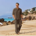thumbnail image 4 of COOFANDY Men's Zipper Polo Shirts Short Sleeve Ribbed Knit Polo T Shirts Fashion Casual Golf Shirts, 4 of 6