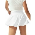 thumbnail image 3 of Kids High Waist Solid Color Yoga Pants Girls Sport Tennis Skirt With Shorts, 3 of 3