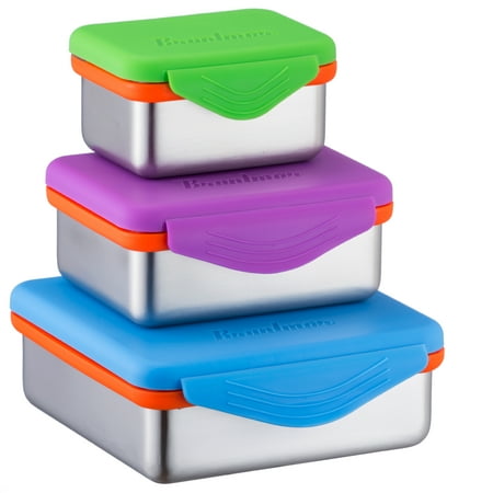 Stainless Steel Genuine Gift Box - Stainless Steel Food Containers with Snapping Seal Leak-proof Lids