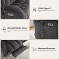 thumbnail image 5 of MCombo Power Recliner Loveseat Sofa with Adjustable Headrest, Heat and Vibration, 64.6" Fabric Electric Reclining Loveseat with USB Charge Ports for Living Room 6855, 5 of 10