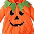 thumbnail image 4 of HCNTES Baby Boy or Girl Halloween Pumpkin Hooded Romper, Dark Green, 6-12 Months, 4 of 6