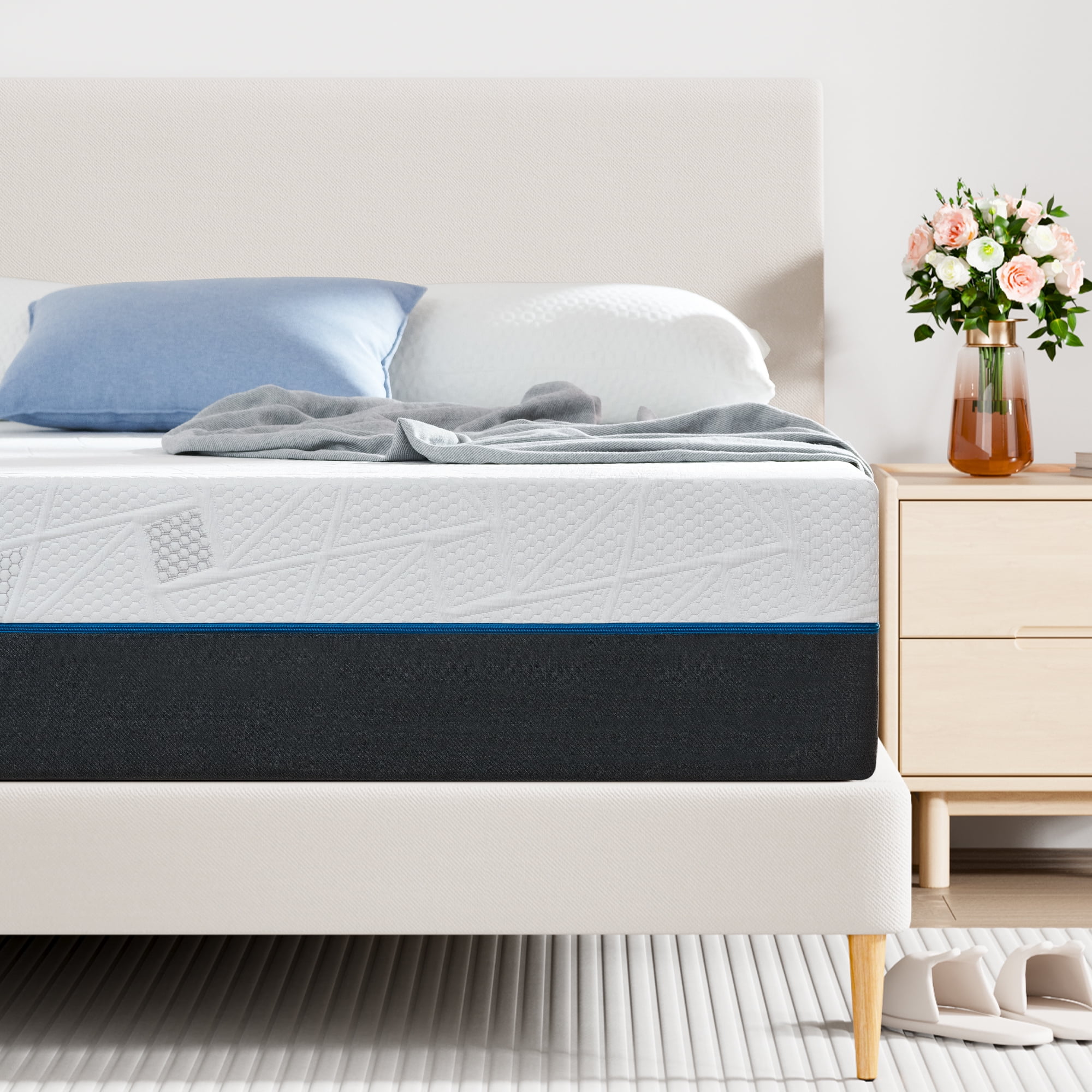 King Size Mattress, GELBIY 12" Gel Memory Foam Mattress in a Box with Breathable Cover