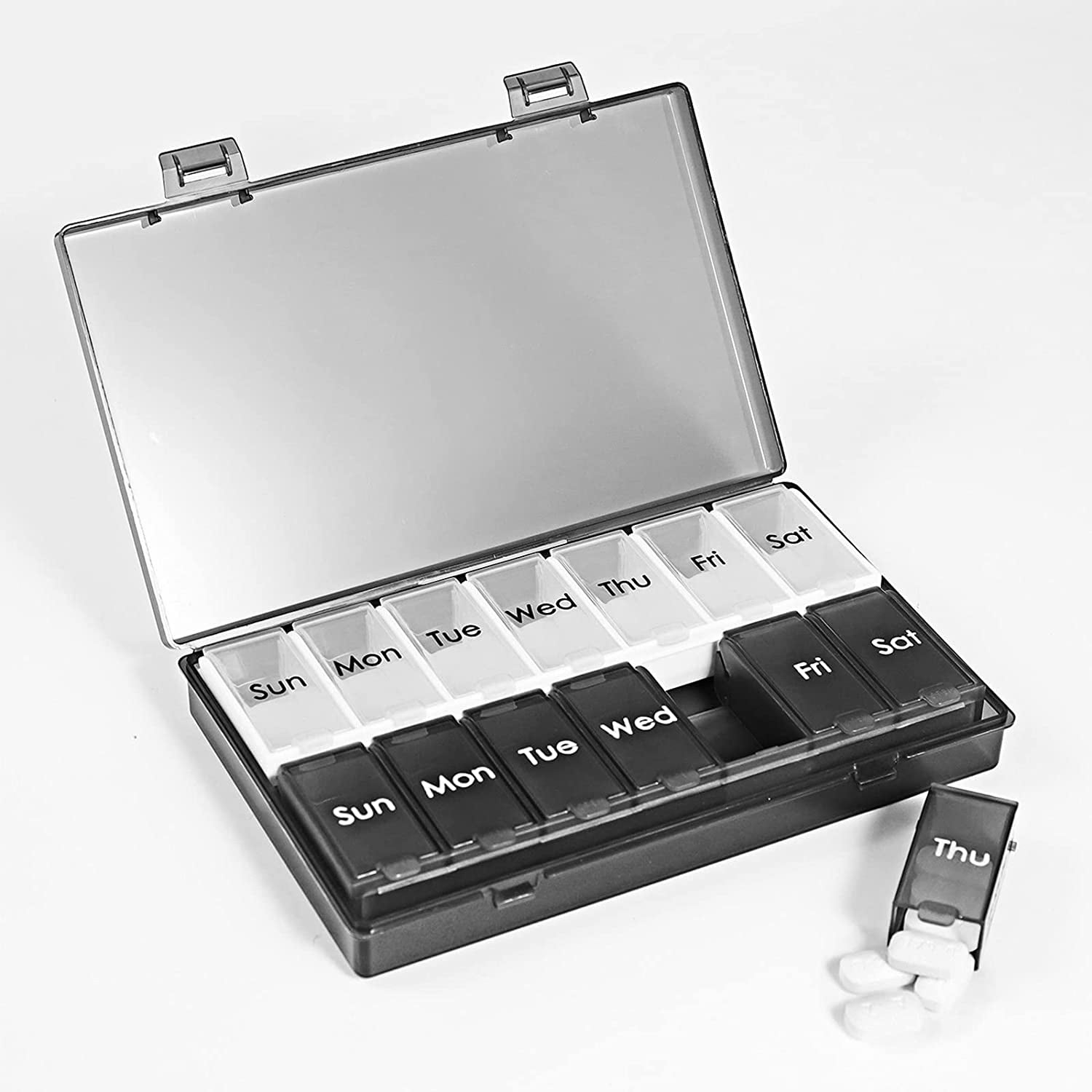 GIIYAA Weekly Pill Organizer Am/Pm, 7Day Pill Box Large Compartment 2