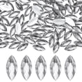 thumbnail image 1 of Paquete de 300 piedras de strass en forma de ojo de caballo, piedras acrílicas de respaldo plano de 20x9 mm para manualidades DIY [Blanco], 1 of 6