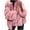 Pink, variant on Augper Women Plus Size Winter Warm Loose St Collar Furry Faux Plush Jacket Coat