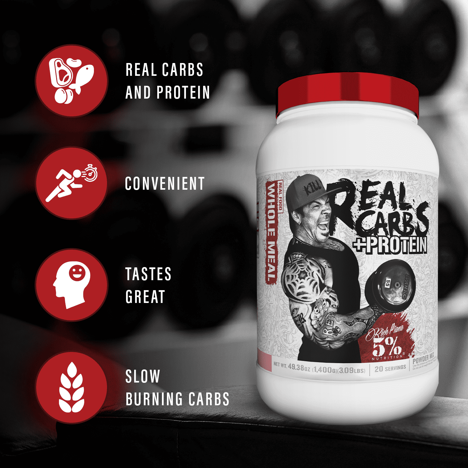 5% Nutrition Real Carbs + Protein Mass Gainer Meal Replacement