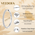 thumbnail image 3 of VEEDOFA Silver Hoop Earrings for Women,S925 Silver Plated Lightweight 20/30/40mm Hoops ﻿, 3 of 8