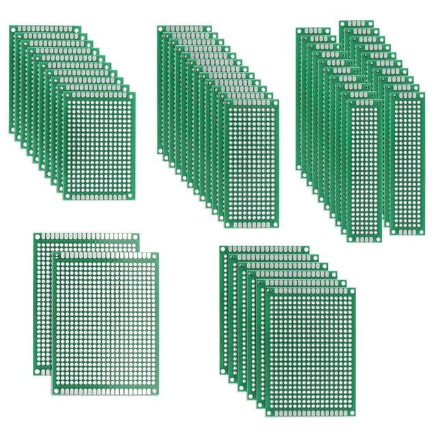 Unique Bargains Double-Sided PCB Board Printed Circuit Boards Kit 5 Sizes Prototyping Board 50pcs